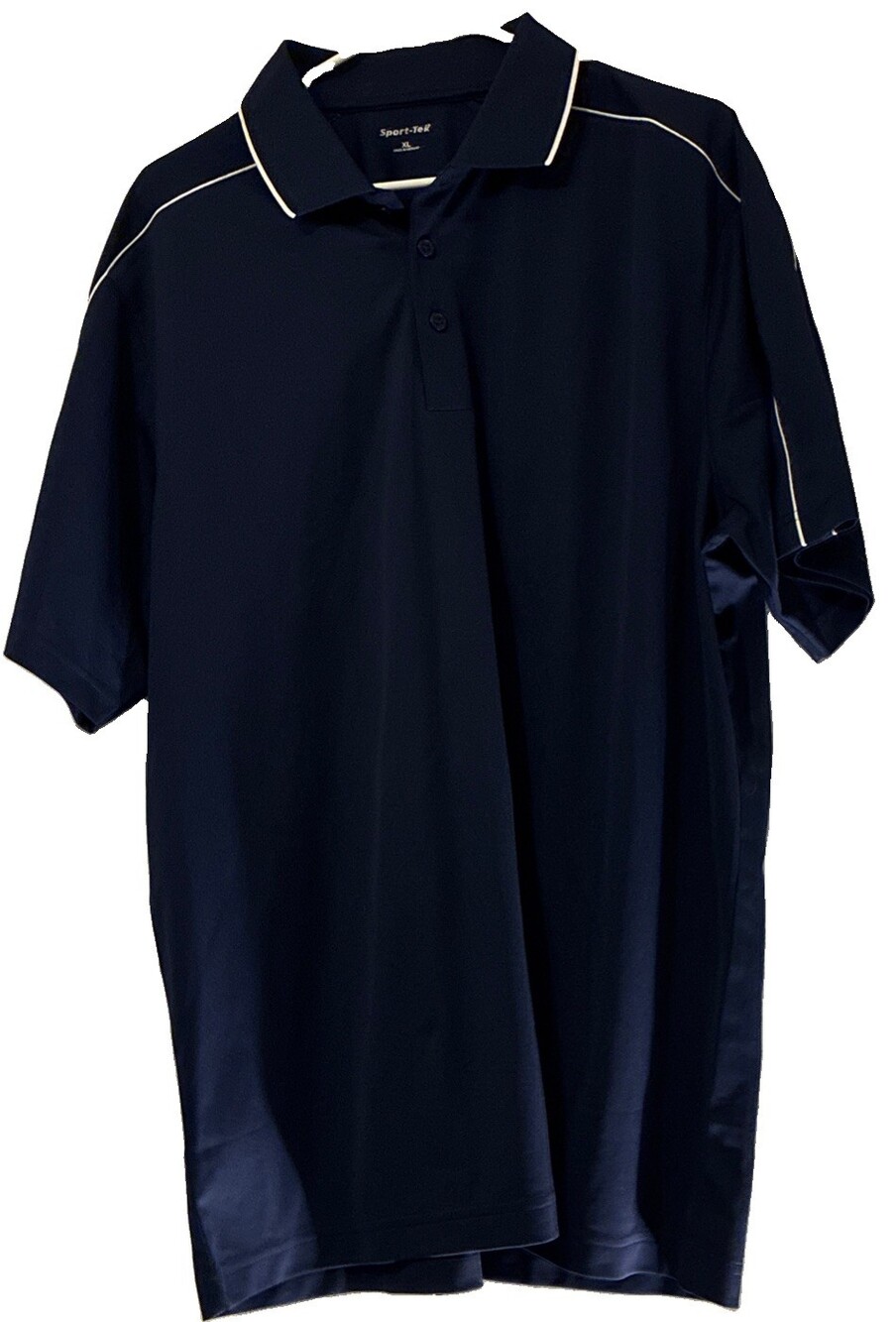 Sport-Tek Men's XL Navy Blue Solid Polo Shirt Short Sleeve Collared Button